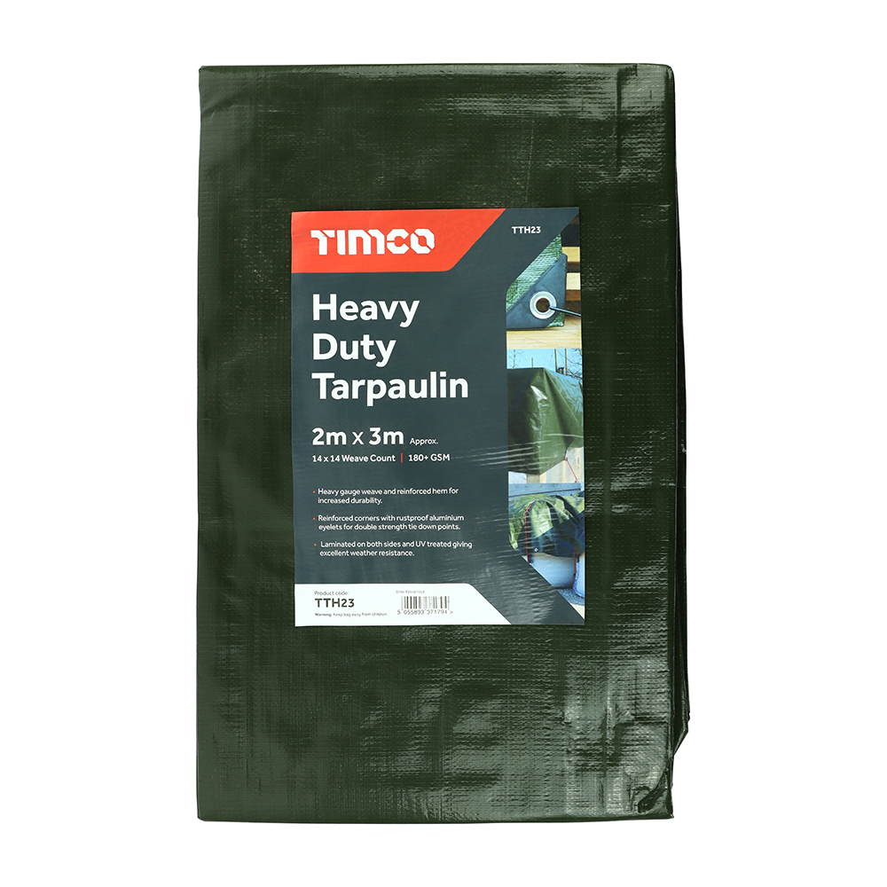 TIMCO Heavy Duty Tarpaulin Green - 2 x 3m